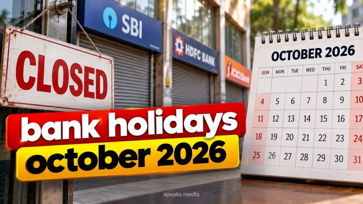 Bank Holidays in October 2026: Banks to Remain Closed for 16 Days Across India
