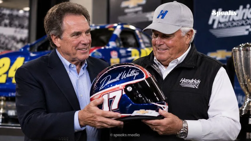 Darrell Waltrip Gifts Rick Hendrick Historic NASCAR Helmet After $75,000 MRO Auction Bid